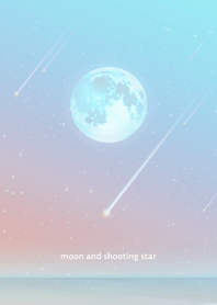 Moon and shooting star