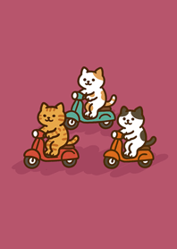 Cat riding a bicycle-Pink2