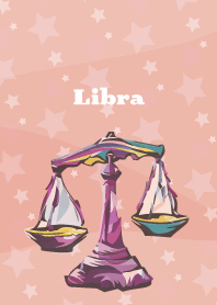 Libra constellation on pink & blue