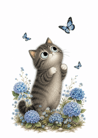Blue Butterfly Cat