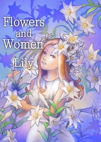 花と女性【百合】