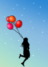 雪と風船と少女