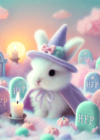 Lovely rabbit in Halloween costume 009