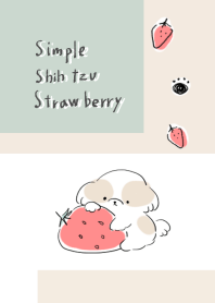 simple Shih Tzu strawberry white gray.