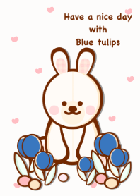 Lovely blue tulips garden 19