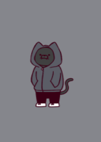 Hoodie black cat.(dusty colors2-10)