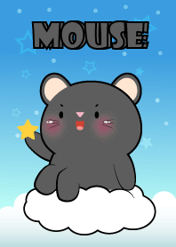 Cute Black Mouse  In Blue Sky Theme