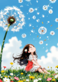 可愛的女孩和美麗的大自然 V.26