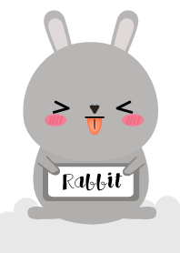 Love Cute Gray Rabbit Theme