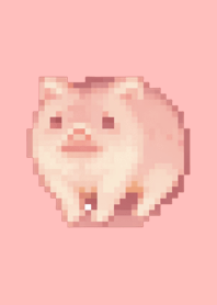 Tema Seni Piksel Babi Merah Muda 02
