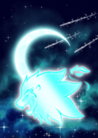 月亮和狮子座淡蓝色
