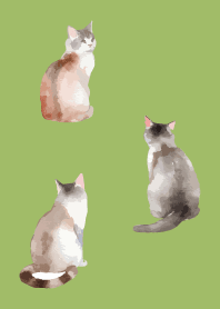 calm cats2 on moss green