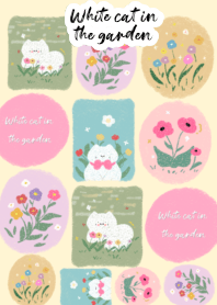 White cat in the garden1