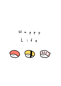 Small Sushi (queue)- white vivid.