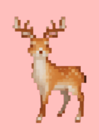 Deer Pixel Art Theme  Pink 02