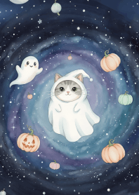 Little Cat Ghost Happy Halloween