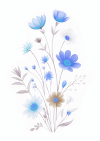 森林系花朵集(清新藍色)