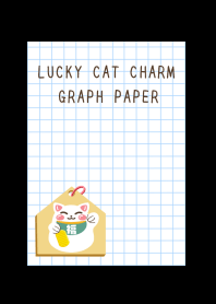 LUCKY CAT CHARM GRAPH PAPER/BLACK