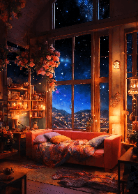 Starry night bedroom