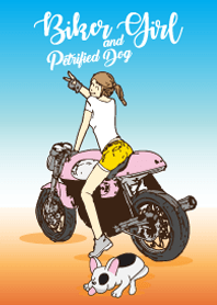 Biker Girl and Petrified Dog