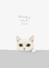 Winky White Cat Light gray and white