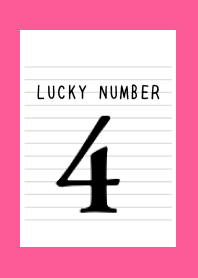 LUCKY NUMBER 4 NOTEBOOKj-FLASHY PINK