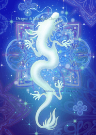 White Dragon & Mandala Clover