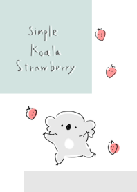 simple koala strawberry white gray.