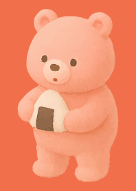 Pink Bear3 on red & yellow