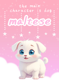 sky star maltese dog theme pink