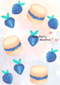 Blue strawberry macaron 13