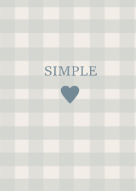 SIMPLE HEART -beigeblue check-