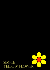 Simple Yellow Flower [ Black ] No.3