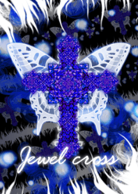 Jewel cross -Gothic butterfly-