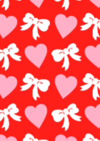 Heart and ribbon red