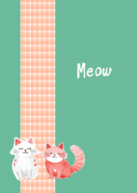 Friendly cats blue green