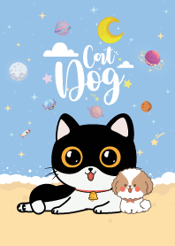 Cat&Dog The Beach Blue