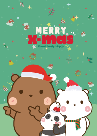 Three Bear Cutie ChristmasDay LightGreen