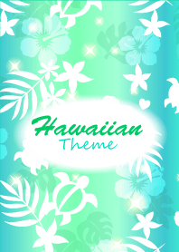 HawaiianTheme ハッピーハワイ柄3 緑