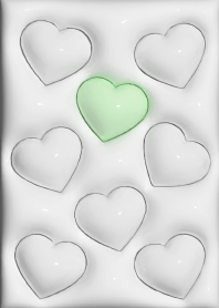 Plump heart 2 White and Green