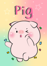 Lovely  Pig In Pastel Theme