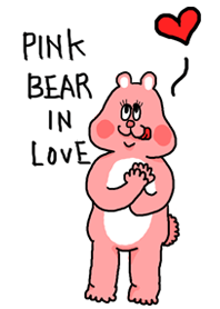 Pink bear in love