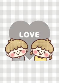 Love Couple and Gingham Check Theme -36-