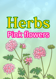 Herbs=Pink flowers=