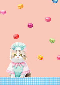 Cat Pastry Chef2  red yellow