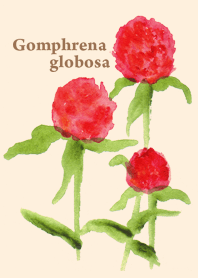 Red flower watercolor painting 1