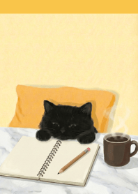 Black Cat Working Yellow Theme