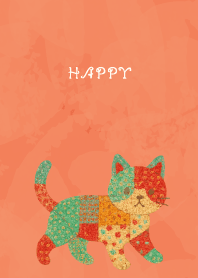 Cat Stuffed08 on red & yellow JP