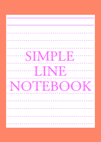 SIMPLE PINK LINE NOTEBOOK-APRICOT COLOR