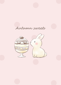Rabbit and Autumn sweets -pink- dot